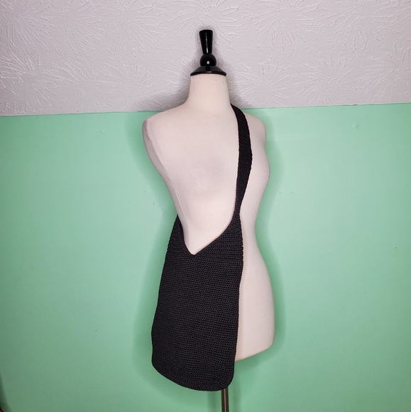 Madison Studio Black Crochet Boho Crossbody Bag - Picture 4 of 6